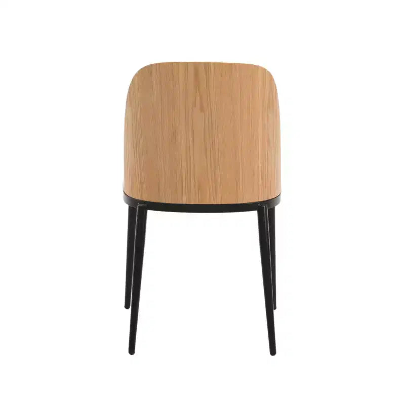 LeisureMod Verve 5-delige eetset - ronde tafel met MDF-blad van 36, 4 leren eetkamerstoelen
