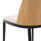 LeisureMod Verve 5-delige eetset - ronde tafel met MDF-blad van 36, 4 leren eetkamerstoelen