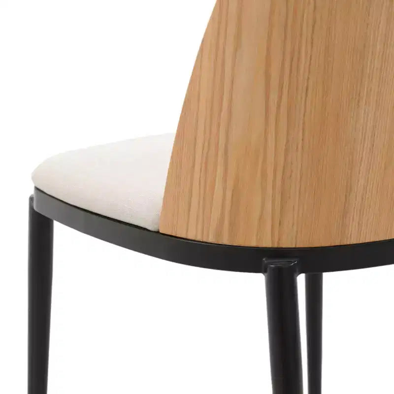LeisureMod Verve 5-delige eetset - ronde tafel met MDF-blad van 36, 4 leren eetkamerstoelen