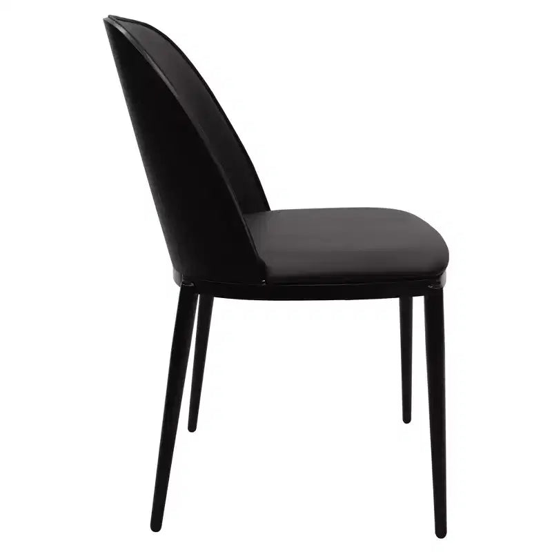 LeisureMod Verve 5-delige eetset - ronde tafel met MDF-blad van 36, 4 leren eetkamerstoelen