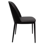 LeisureMod Verve 5-delige eetset - ronde tafel met MDF-blad van 36, 4 leren eetkamerstoelen