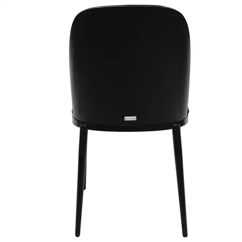 LeisureMod Verve 5-delige eetset - ronde tafel met MDF-blad van 36, 4 leren eetkamerstoelen