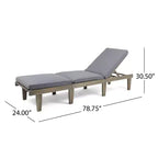 Christopher Knight Home Alisa Outdoor Acacia Wood 3 Piece Adjustable Armless Chaise Lounge Chat Set with Cushions