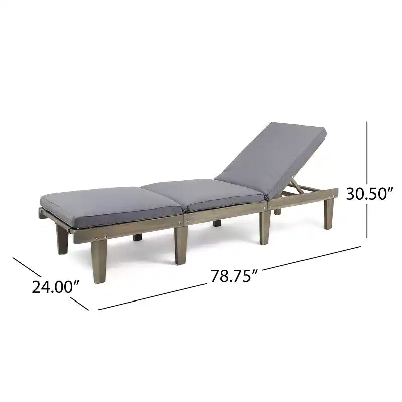 Christopher Knight Home Alisa Outdoor Acacia Wood 3 Piece Adjustable Armless Chaise Lounge Chat Set with Cushions