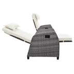 Rattan 2-Seater and Coffee Table Set: Adjustable, Perfect for Outdoor Spaces