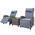 Rattan 2-Seater and Coffee Table Set: Adjustable, Perfect for Outdoor Spaces