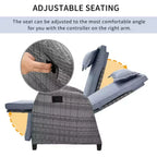 Rattan 2-Seater and Coffee Table Set: Adjustable, Perfect for Outdoor Spaces