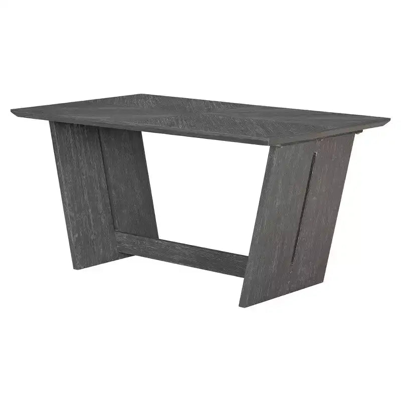 Whisen 6-Piece Retro Kitchen Dining Table Set for 6, Wood Kitchen Table and Chairs Set with Bench, Trestle Base, Soft Cushion
