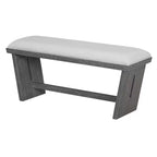 Whisen 6-Piece Retro Kitchen Dining Table Set for 6, Wood Kitchen Table and Chairs Set with Bench, Trestle Base, Soft Cushion