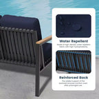 4-Piece Metal Outdoor Patio Conversation Set with Cushions, 2-Rocking Chairs and Coffee Table
