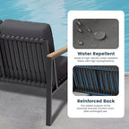 4-Piece Metal Outdoor Patio Conversation Set with Cushions, 2-Rocking Chairs and Coffee Table