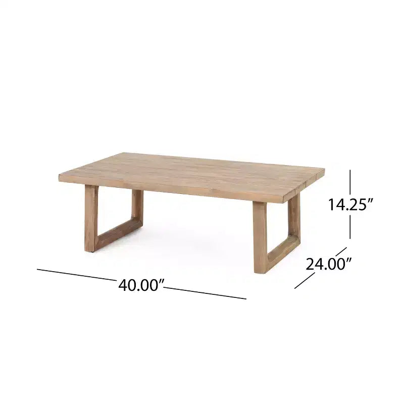 GDFStudio Petteti set met tweezitsbank en salontafel van acaciahout voor buiten, met kussens, bruin gewassen/beige