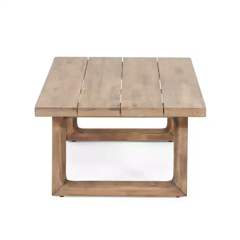 GDFStudio Petteti set met tweezitsbank en salontafel van acaciahout voor buiten, met kussens, bruin gewassen/beige