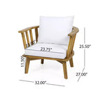 GDFStudio Lorie 3-delige loungeset voor buiten van acaciahout met waterafstotende kussens, teak/wit