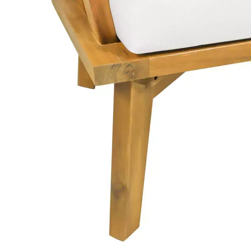 GDFStudio Lorie 3-delige loungeset voor buiten van acaciahout met waterafstotende kussens, teak/wit