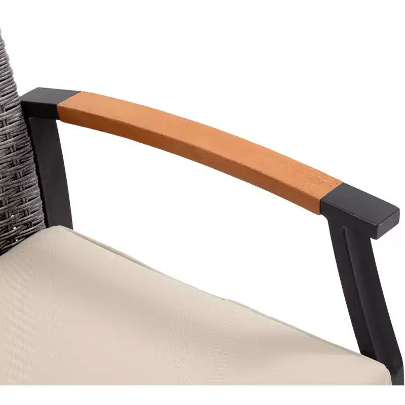 4-Piece Woven Back Conversation Set, CharcoalTeamson Home : Steel Frame & Wood Armrests