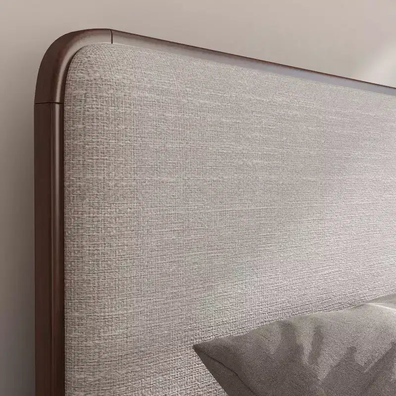 Roundhill Furniture Wyller 2-delige slaapkamermeubelset, platformbed met nachtkastje, natuurlijk walnoot, queensize