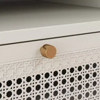 Roundhill Furniture Feeney 3-delige slaapkamermeubelset, bed met platform en twee nachtkastjes, crèmewit, queensize