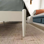 Roundhill Furniture Feeney 3-delige slaapkamermeubelset, bed met platform en twee nachtkastjes, crèmewit, queensize