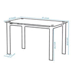5/7 PCS Dining Table Set Dining Set with PU Chairs & Tempered Glass Dining Table, Black-ModernLuxe