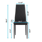 5/7 PCS Dining Table Set Dining Set with PU Chairs & Tempered Glass Dining Table, Black-ModernLuxe