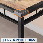 Eetkamerset voor 4 personen, houten keukentafel met 4 gestoffeerde stoelen, set van 4 keukenstoelen met botsingshoek voor kleine ruimtes, keuken