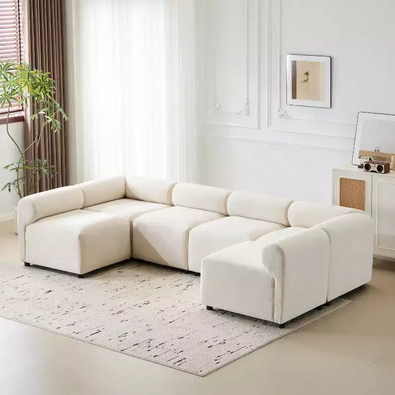 Christopher Knight Home Fermin moderne modulaire hoekbank van 6 delen met ronde rugleuning