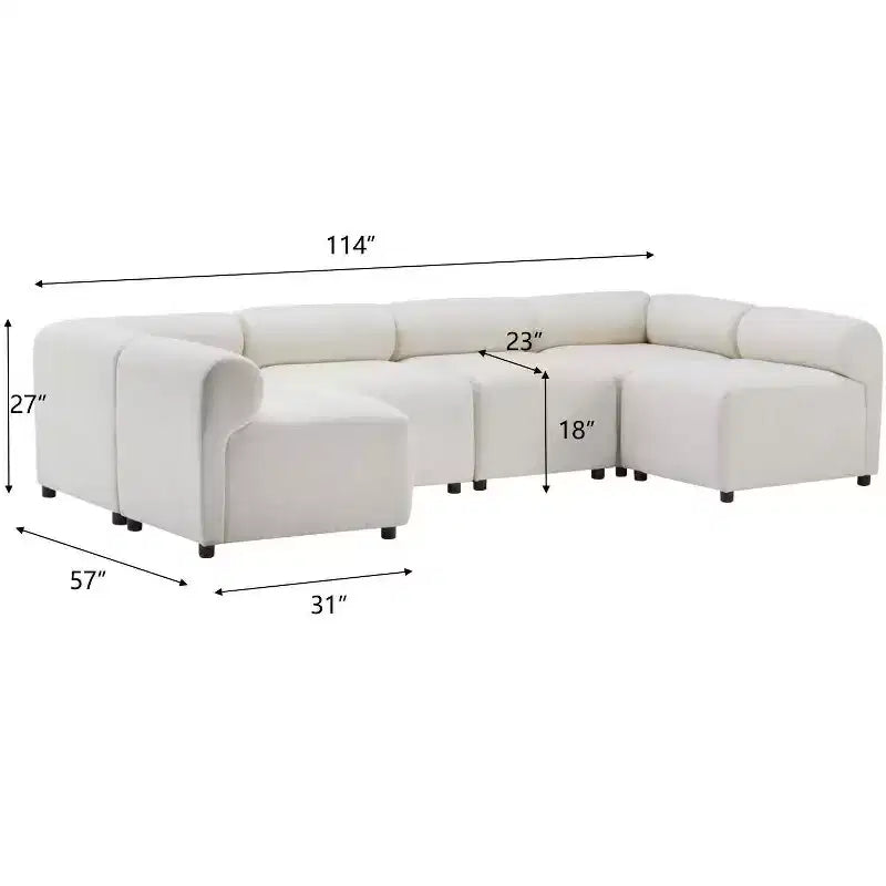Christopher Knight Home Fermin moderne modulaire hoekbank van 6 delen met ronde rugleuning
