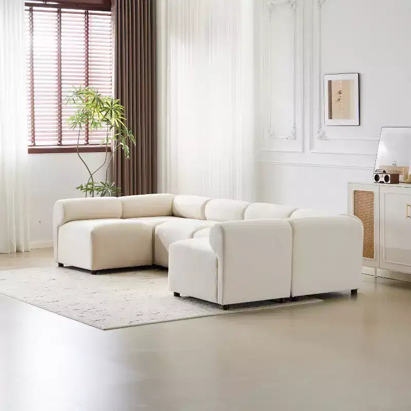 Christopher Knight Home Fermin moderne modulaire hoekbank van 6 delen met ronde rugleuning
