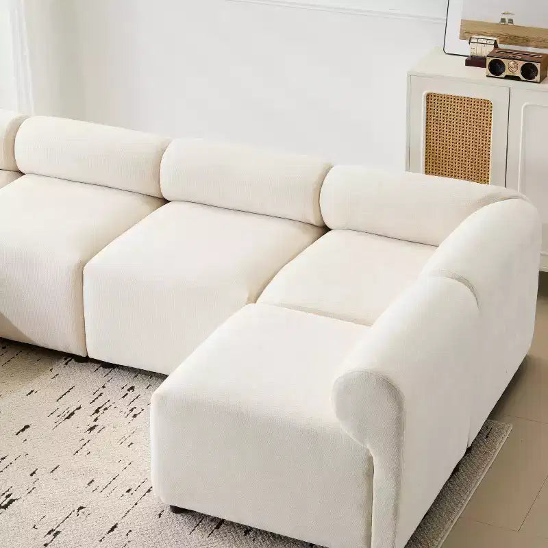 Christopher Knight Home Fermin moderne modulaire hoekbank van 6 delen met ronde rugleuning