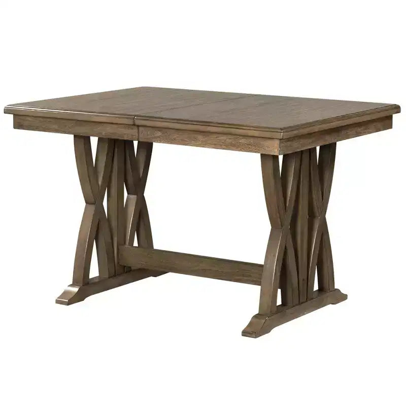 Whisen 7-delige eettafelset met gestoffeerde stoelen en 12-inch verlengblad