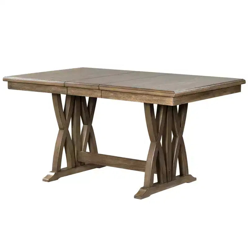 Whisen 7-delige eettafelset met gestoffeerde stoelen en 12-inch verlengblad