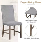 Whisen 7-delige eettafelset met gestoffeerde stoelen en 12-inch verlengblad