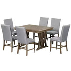 Whisen 7-delige eettafelset met gestoffeerde stoelen en 12-inch verlengblad