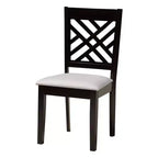 Baxton Studio Norah Modern Grey Fabric and Dark Brown Finished Wood 5-Piece Dining Set