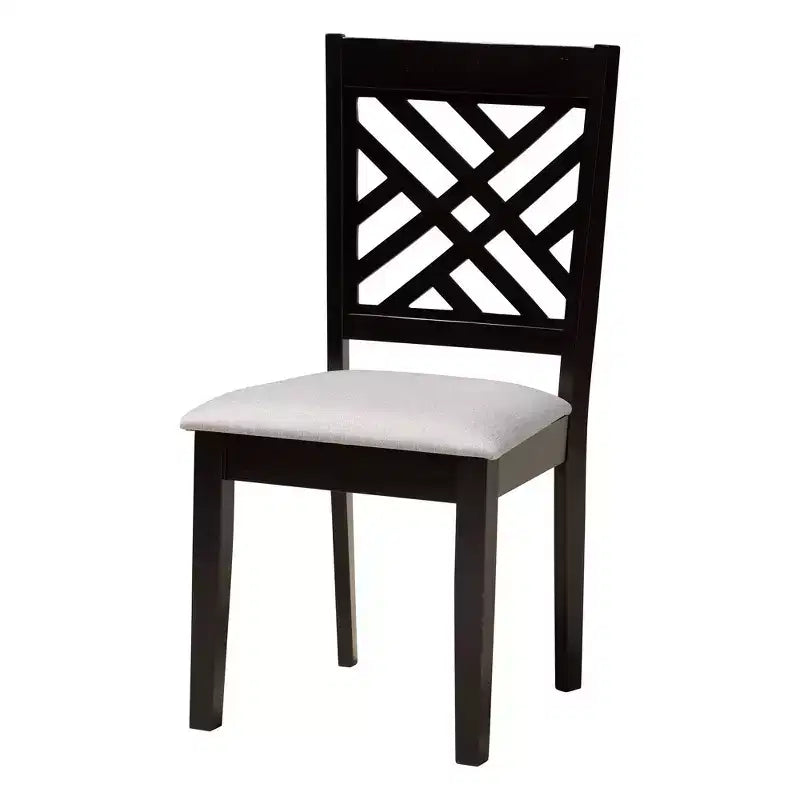 Baxton Studio Norah Modern Grey Fabric and Dark Brown Finished Wood 5-Piece Dining Set