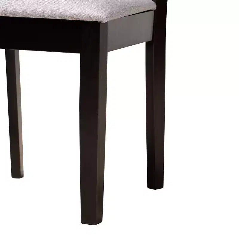 Baxton Studio Norah Modern Grey Fabric and Dark Brown Finished Wood 5-Piece Dining Set
