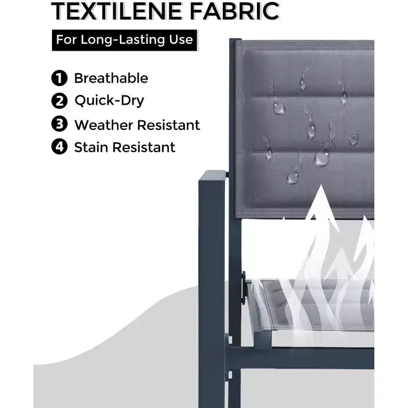 Patio Stackable Chairs Set of 2 Outdoor Aluminum Stacking Dining Chairs with Textilene Fabric for Outdoor Patio Deck Backyard