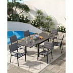 Patio Stackable Chairs Set of 2 Outdoor Aluminum Stacking Dining Chairs with Textilene Fabric for Outdoor Patio Deck Backyard