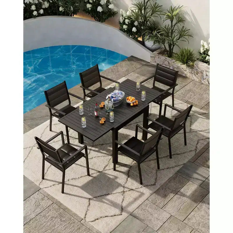 Patio Stackable Chairs Set of 2 Outdoor Aluminum Stacking Dining Chairs with Textilene Fabric for Outdoor Patio Deck Backyard