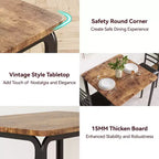 Compacte driedelige dubbele eetkamertafel- en stoelenset, ruimtebesparende eettafel met gestoffeerde stoelen voor kleine ruimtes en ontbijthoeken