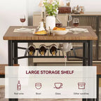 2-Piece Indoor Modern Square Table Kitchen Dining Table Set for 2 with Space-Saving Design, MDF and Stainless Steel
