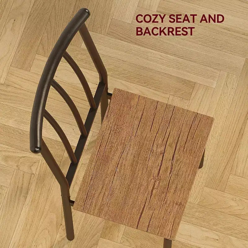 2-Piece Indoor Modern Square Table Kitchen Dining Table Set for 2 with Space-Saving Design, MDF and Stainless Steel