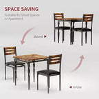 3 Piece Dining Table Set, Dining Table Set for 2, Spiral Table Legs, Industrial Style Kitchen Table Set, for Small Spaces, Kitchen, Apartment