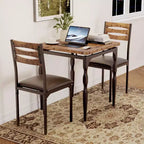 3 Piece Dining Table Set, Dining Table Set for 2, Spiral Table Legs, Industrial Style Kitchen Table Set, for Small Spaces, Kitchen, Apartment