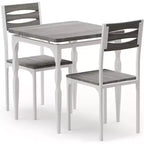 3 Piece Dining Table Set, Dining Table Set for 2, Spiral Table Legs, Industrial Style Kitchen Table Set, for Small Spaces, Kitchen, Apartment