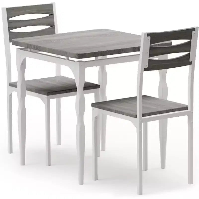 3 Piece Dining Table Set, Dining Table Set for 2, Spiral Table Legs, Industrial Style Kitchen Table Set, for Small Spaces, Kitchen, Apartment