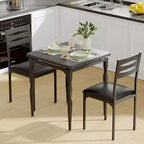 3 Piece Dining Table Set, Dining Table Set for 2, Spiral Table Legs, Industrial Style Kitchen Table Set, for Small Spaces, Kitchen, Apartment
