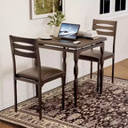3 Piece Dining Table Set, Dining Table Set for 2, Spiral Table Legs, Industrial Style Kitchen Table Set, for Small Spaces, Kitchen, Apartment