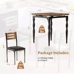 3 Piece Dining Table Set, Dining Table Set for 2, Spiral Table Legs, Industrial Style Kitchen Table Set, for Small Spaces, Kitchen, Apartment